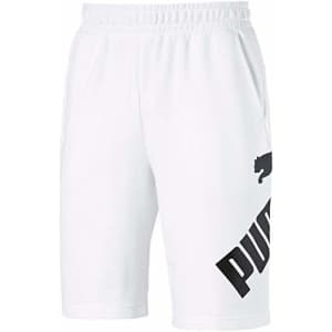 PUMA Men's Big Logo Shorts 10", White Black, M for $20