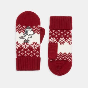 Coach X Peanuts Mittens with Snoopy for $29 in cart