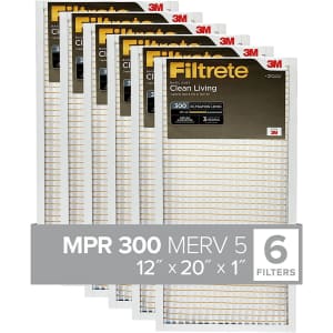 Filtrete Basic Dust Clean Living 12" x 20" Filter 6-Pack for $26 via Sub & Save