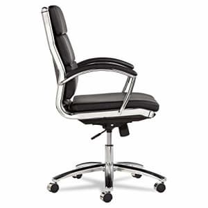 Alera ALENR4219 Alera Neratoli Series Mid-Back Swivel/tilt Chair, Black Leather, Chrome Frame for $157