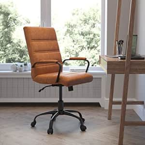 Flash Furniture Mid-Back Desk Chair - Brown LeatherSoft Executive Swivel Office Chair with Black for $150
