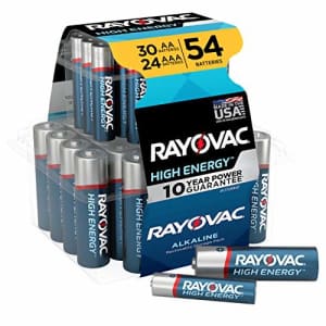 Rayovac AA Batteries and AAA Batteries, Double A Battery and Triple A Battery Combo Pack, 54 Count for $30