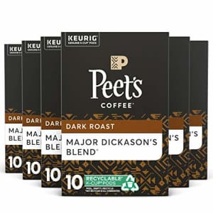 Peet's Peets Coffee, Major Dickason's Blend - Dark Roast Coffee - 60 K-Cup Pods for Keurig Brewers (6 for $32