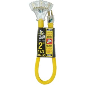 Yellow Jacket 3-Outlet Lighted 2-Foot Extension Cord for $10