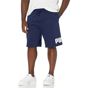 PUMA Men's Big Logo 10" Shorts, Peacoat/White, S for $15