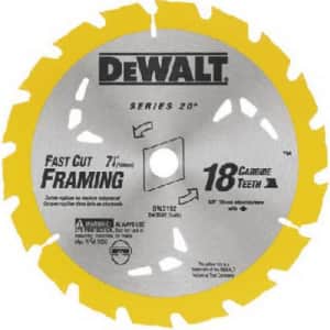 DEWALT DW3592B10 7-1/4-Inch 18T Carbide Thin Kerf Circular Saw Blade for $21 DEWALT DW3592B10 7-1/4-Inch 18T Carbide Thin Kerf Circular Saw Blade for $21