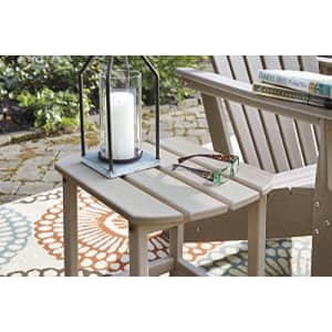 Signature Design by Ashley Sundown Treasure Outdoor Patio HDPE End Table, Grayish Brown for $90