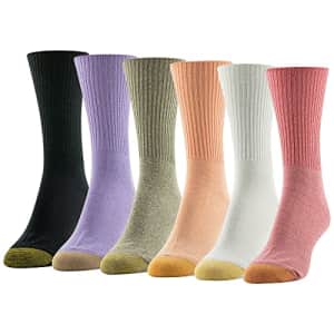 Gold Toe GOLDTOE Women's Classic Turn Cuff Socks, Multipairs, Pink #2 Assorted (6-Pairs), Medium for $24