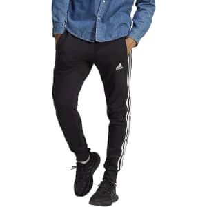 adidas Men's Essentials French Terry Cuffed 3-Stripes Pants from $16