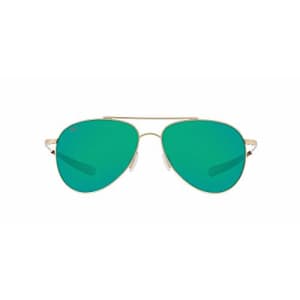 Costa Del Mar Men's Cook Polarized Aviator Sunglasses, Gold/Green Mirrored Polarized-580P, 60 mm for $236