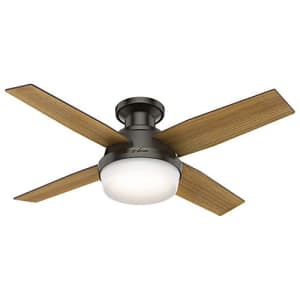 Hunter Fan Hunter Dempsey Indoor Low Profile Ceiling Fan with LED Light and Remote Control for $151