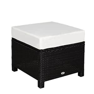 Outsunny 20" Patio Wicker Ottoman, Multipurpose Outdoor PE Rattan Footrest, Additional Seating, for $70