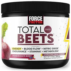 Force Factor Total Beets Energy Drink Mix, Superfood Beet Root Powder with Nitrates to Boost Energy and Support for $18