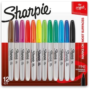 Sharpie Fine Point Permanent Color Marker 12-Pack for $8