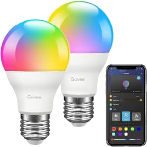 Govee A19 7-Watt LED Dimmable Color Changing Light Bulbs 2-Pack for $16 Govee A19 7-Watt LED Dimmable Color Changing Light Bulbs 2-Pack for $16