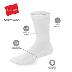 Hanes Men's X-Temp Cushioned Crew Socks 12-Pair Pack, Available in Big & Tall for $34