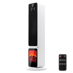 DELLA 26" 1500W PTC Ceramic Portable Electric Space Heater w/3D Flame & Fire Crackling Sound, 3 for $90