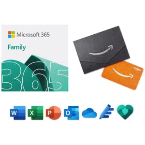 Microsoft 365 Family 12-Month Subscription for $100 w/ $50 Amazon Gift Card
