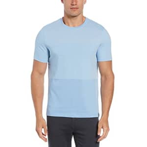 Perry Ellis Men's Siro Blocked Short Sleeve Crew Neck Tee Shirt, Della Robbia Blue, Small for $19