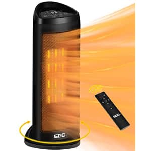 Space Heater for Indoor Use, Portable Electric Heaters, SEG Direct 1500W Ceramic Heater with Remote for $43