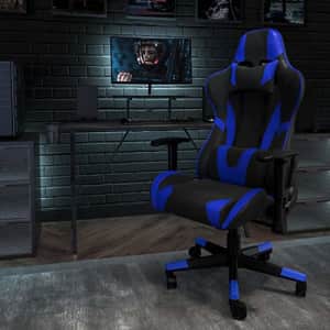 Flash Furniture CH-187230-BL-GG-X30 Gaming Racing Office Ergonomic Computer Chair Blue LeatherSoft, for $138