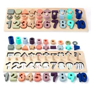 Kids' Montessori Number, Counting, Math, Stacking Toy for $9