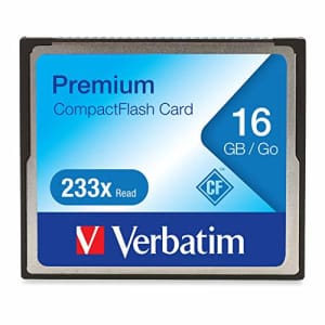 Verbatim 16GB 233X Premium Compact Flash Memory Card for $20
