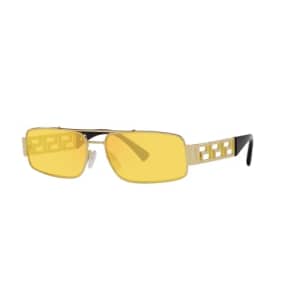 Versace Man Sunglasses Gold Frame, Yellow Mirror Red Lenses, 60MM for $140