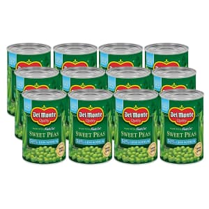 Del Monte Sweet Peas 50% Less Sodium 15-oz. Can 12-Pack for $11 via Sub & Save