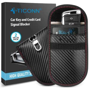 Ticonn RFID Blocking Faraday Key Fob Bag for $7