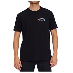 Billabong Men's Classic Short Sleeve Premium Logo Graphic T-Shirt, Arch Fill Black, Large for $21