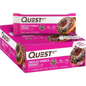 Quest Nutrition Chocolate Sprinkled Doughnut Protein Bar 12-Count for $22