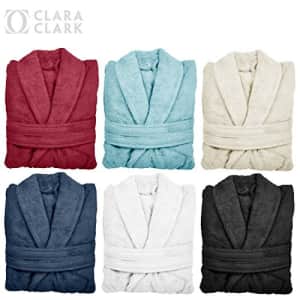 Clara Clark Luxury Soft Plush Microfiber Bathrobe, Ideal for The Morning, After Shower Etc. Aqua for $39
