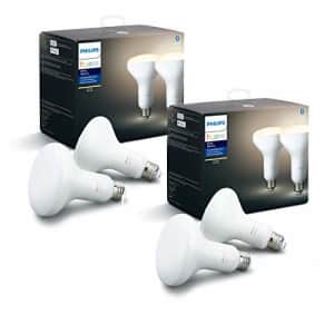 Philips Hue 65W BR30 Soft White LED Smart Bulb - Pack of 4 - E26, Indoor - Fits Recessed Cans for for $36