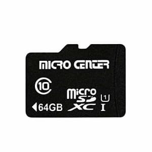 Inland Micro Center 64GB Class 10 MicroSDXC Flash Memory Card with Adapter for Mobile Device Storage for $9