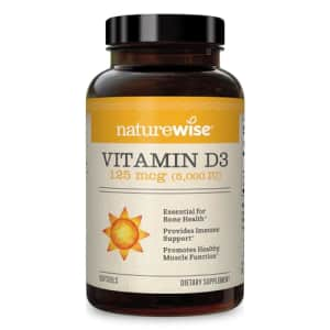 NatureWise Vitamin D3 5000iu (125 mcg) 1 Year Supply for Healthy Muscle Function, and Immune for $15