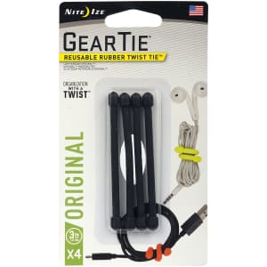 Nite Ize Original Gear Reusable Rubber Twist Tie 4-Pack for $3