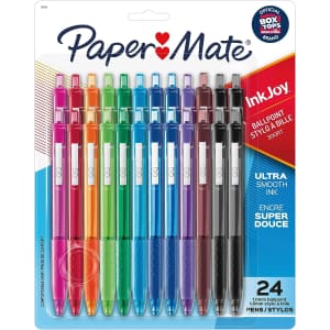 Paper Mate InkJoy Retractable Ballpoint Pens 10-Color 24-Pack for $17