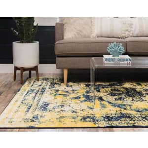 Unique Loom Sofia Collection Traditional Vintage Navy Blue Area Rug (3' x 5') for $25