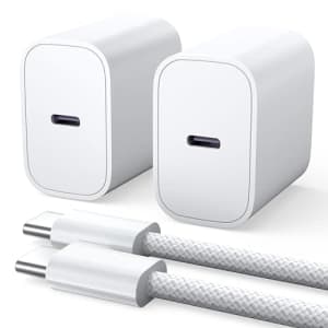 Lisen 20W USB-C Charger Block & Cable 2-Pack for $16