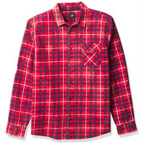 Rip Curl Men's Big Boys' Return Long Sleeve Shirt, Bright Red, M for $35