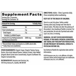 Amazon Brand - Solimo Vitamin B12 3000 mcg - Normal Energy Production and Metabolism, Immune System for $9