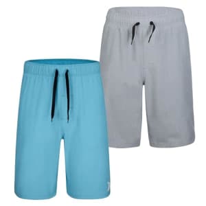 Hurley Boys' H20-Dri Pull On Shorts, Wolf Grey/Psychic Blue for $19