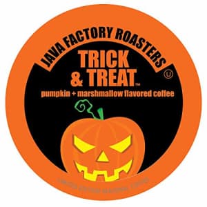 Java Factory Coffee Pods Pumpkin and Marshmallow Flavored Coffee for Keurig K-Cup Brewers, Trick for $21 Java Factory Coffee Pods Pumpkin and Marshmallow Flavored Coffee for Keurig K-Cup Brewers, Trick for $21