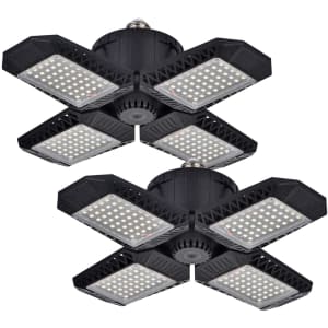 Homelazy Deformable 80W LED Garage Light 2-Pack for $18 Homelazy Deformable 80W LED Garage Light 2-Pack for $18
