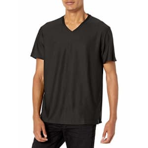 Perry Ellis Men's Standard Performance V-Neck Tee Shirt, Twill Black, Small for $19