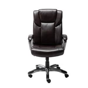 Amazon Basics High-Back Bonded Leather Executive Office Computer Desk Chair - Brown for $146 Amazon Basics High-Back Bonded Leather Executive Office Computer Desk Chair - Brown for $146
