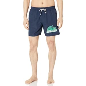 Lacoste Men's Standard Shorts with Adjustable Waist and Side Pockets, Navy Blue, Small for $33