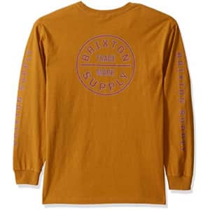 Brixton Men's Oath IV Standard FIT Long Sleeve T-Shirt, Maize, XXL for $18 Brixton Men's Oath IV Standard FIT Long Sleeve T-Shirt, Maize, XXL for $18