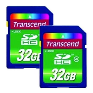 Transcend Samsung HMX-F90 Camcorder Memory Card 2 x 32GB Secure Digital High Capacity (SDHC) Memory Cards (2 for $22
